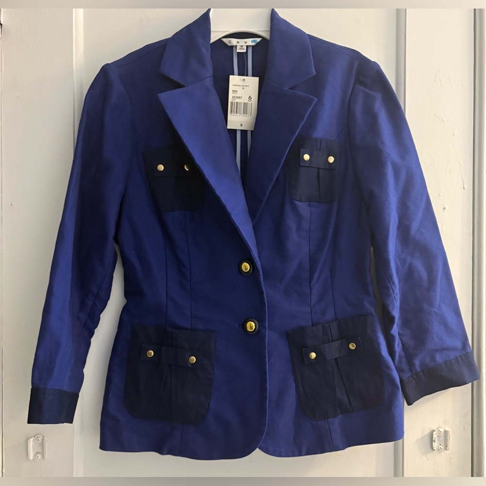 Cabi Resort Blazer Stretch Cotton Canvas Jacket Size 6 NWT